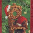 Hallmark Keepsake Christmas Ornament Santa's Chair Handcrafted Dated 2000 Rustic