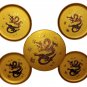 OTAGIRI Gold Dragon Round Coasters Lacquer Gold and Black 4 Coasters & Box Case