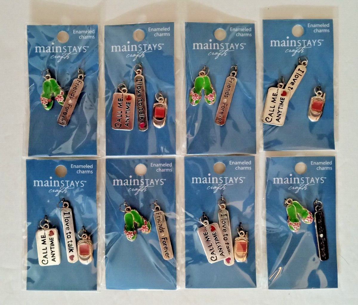 8 Mainstays Crafts 4Friends Forever Flip Flop Set & 4 Pink Cell Phone Collection