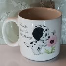 " Friends share the little things. " Puppy flower bee porcelain coffee mug cup