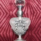 4ml Heart-Shaped Art Deco Handcrafted Perfume Bottle Silvery Colored Dragonfly