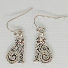 Silvery Color Sitting Cat Pierced Earrings Gifts Studs pierce earring 10052024