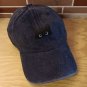 Navy Blue Baseball Cap New Black Cat Staring at You Adjustable Kitty Hat New