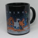 Black Wyoming State Wild Horse Horses Coffee Mug Teacup Cowboy Roundup Souvenir