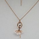 Whimsical Crystal Ballerina Pendant Necklace Sparkling Rhinestone Accents
