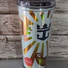 Royal Carribean 2022-2023 Coca Cola Whirley Drink Works Gold Travel Tumbler Cup