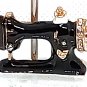 Black Sewing Machine Brooch Pin with Rhinestones Alloy Lapel Pin Pinback