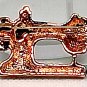 Black Sewing Machine Brooch Pin with Rhinestones Alloy Lapel Pin Pinback