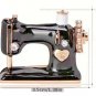Black Sewing Machine Brooch Pin with Rhinestones Alloy Lapel Pin Pinback