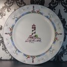 Nautical Coastal Lighthouse 7.5" Salad Dessert Plate with Matching Mainstays Cup