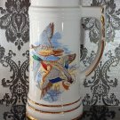 Viletta Mallard Ducks Beer Stein Gold Embossed Porcelain Fine China Oregon USA