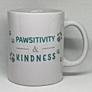 Royal Norfolk “PAWSITIVITY & KINDNESS” Paw Prints On 16 oz White Coffee Mug