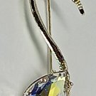 Silvery Sparkling Musical Note White Clear Rhinestones Brooch Pinback Pin
