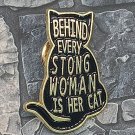 Antique Gold Colored Black Cat Tie Tac Pinback Pin Brooch Collar Lapel Strong