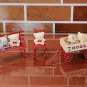 Lot of 3 Avon Teddy Bear Ornaments Collection 1 on Bench 1 in Wagon 1 in Chair