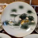 5 Antique Japanese Porcelain Satsuma Plates Hand Painted 5.5” Mt Fuji River