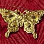 Green Rhinestone Gold Colored Butterfly Brooch Insect Lapel Sweater Pin Jewelry