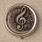 Musical Note Decorative Metal Pill Box Small Round Medicine Organizer Purse