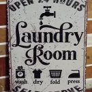 Open 24 Hours Laundry Room Self-Serve 12x8 Metal Wall Sign Wash Dry Fold Press Open 24 Hours Laundry Room Self-Serve 12x8 Metal Wall Sign Wash Dry Fold Press