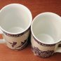 2 Royal Cuthbertson Blue Willow Pattern Coffee Mug Cup White & Blue 12oz Nice!