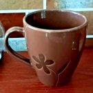 Pier 1 One Imports Mugs Floral Brown Fall Coffee Teacup Petals Mug