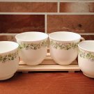 4 Martha Stewart Everyday Tea Cups Mugs White Purple & Green Vines Morning Glory 4 Martha Stewart Everyday Tea Cups Mugs White Purple & Green Vines Morning Glory