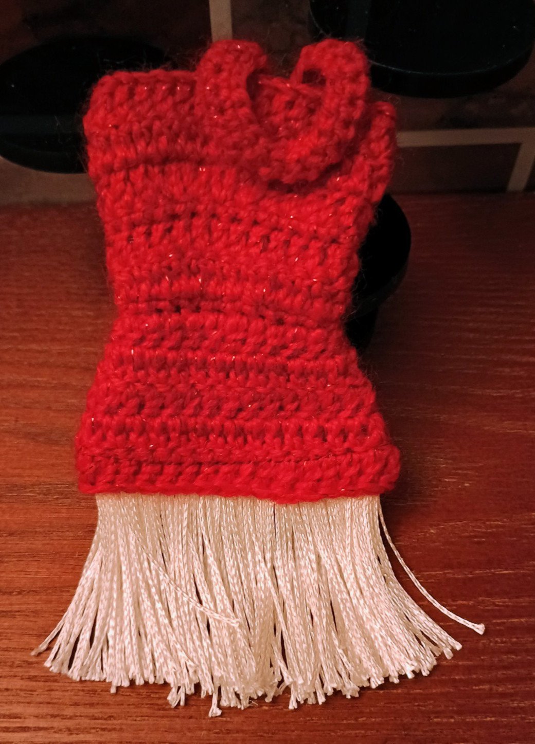 Dark Red Knit Flapper Dress Handmade in Oregon for 11 1/2" Dolls