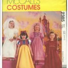 Girls Story Book Princess Bride Costume size 3-5 McCalls 2385 Sewing Pattern