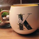 Monogram Initial Fat K Mug Fringe Studio Gold Colored Handle