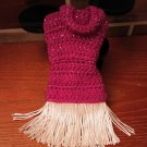 Hot Pink Rose Knit Flapper Dress Handmade in Oregon for 11 1/2" Dolls