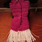 Hot Pink Rose Knit Flapper Dress Handmade in Oregon for 11 1/2" Dolls