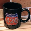 Highway 420 Sign Black Stoneware Ceramic Coffee Mug 12 Ounce Pot Marijuana Weed