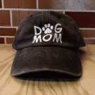 Black DOG MOM Baseball Cap White Lettering Adjustable Pup Puppy Hat New No tags