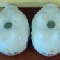 White Six Flags Magic Mountain Ceramic Piggy Salt & Pepper Shakers Rainbow Rose