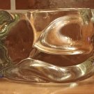Vintage Sleeping Kitty Cat Kitten Votive Candle Holder Clear Indiana Glass