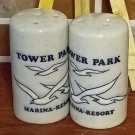 Vintage Salt & Pepper Shakers Tower Park Marina Resort Seagulls Made in Japan