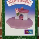 Merry Miniatures Piglet Christmas at Pooh's House Hallmark Ornament Display 1999