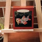 1993 Hallmark Keepsake Tin Airplane Holiday Fliers Pressed Tin Ornament