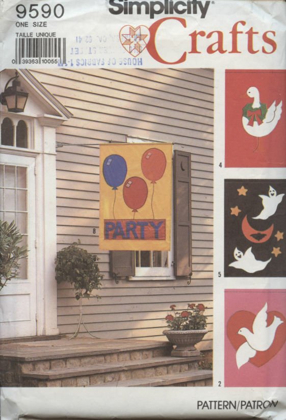 Simplicity Crafts Pattern 9590 Banners Party Holiday New Baby Halloween FLAGS