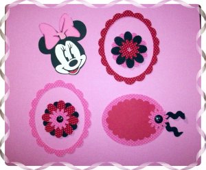 Handmade Scrapbooking Embellishments Minnie Mouse Theme