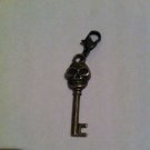 Antique Brass Skull Key Bag/ Zipper/ Purse Charm - goth