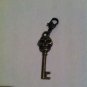 Antique Brass Skull Key Bag/ Zipper/ Purse Charm - goth