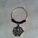 Set Of 4 Spider Web Wine Glass Charms -halloween