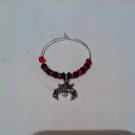 Set Of 4 Bat Wine Glass Charms - goth