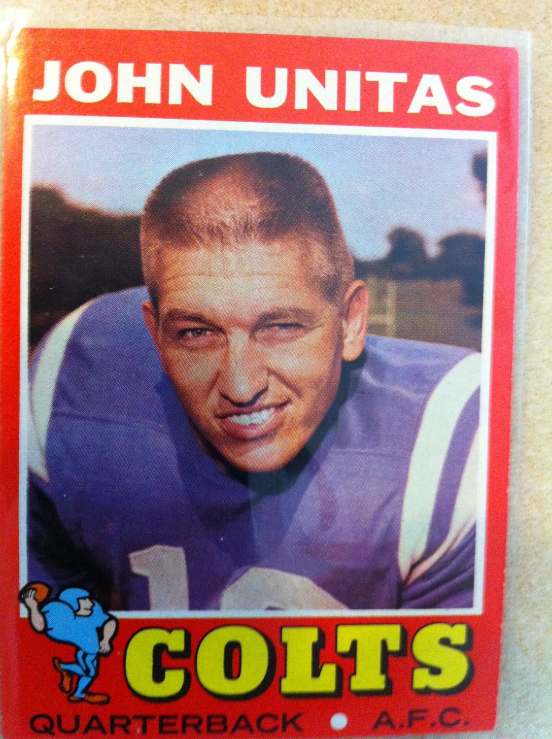 Johnny Unitas Autographed Photo With Card