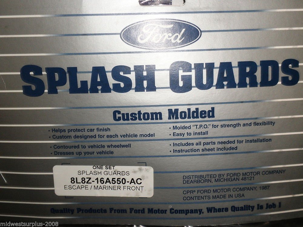 Ford 2008 Escape /Marnier Front Custom Molded Splash Guard 1 Set #8L8Z ...