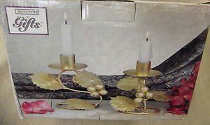 Wang's Inc Gold 6" Wire Taper Holders Set 2 #CDL1059-W