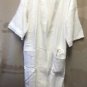 Unisex One Size White Terry Cloth Robe With Belt & 2 Pockets #RV3422