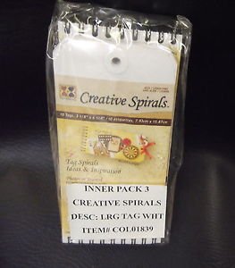 DMD Creative Spirals - White Bound Tags 3 Pack Of 10 Tags #COLO1839