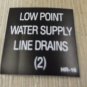RV Safety Decal "Low Point Water Supply Line Drains"  #HR-16 UPC:710534473927